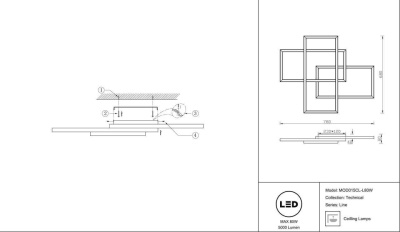 Потолочный светодиодный светильник Maytoni Line MOD015CL-L80W