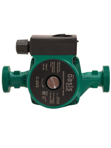 Насос циркуляционный для отопления Oasis C-25/2 с мокрым ротором, 60 Вт, напор 2 м, 30 л/мин, с накидными гайками