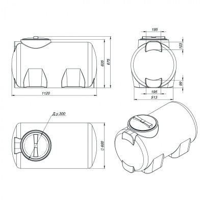 Емкость R H 300л (675х600х1120)