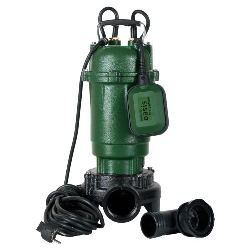 Фекальный насос с режущим механизмом Oasis F-1500/13R, 1500 Вт, 415 л/мин, напор 13 м, с поплавком, для откачки канализации, для грязной воды