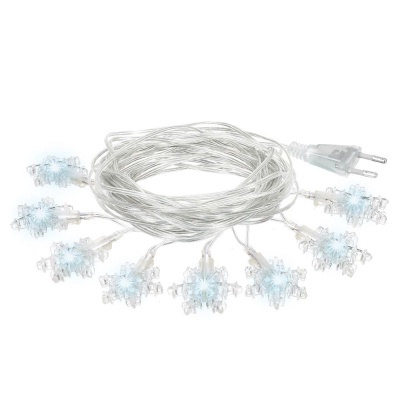 Светодиодная гирлянда Vegas Снежинки 220V холодный белый без мерцания 55082