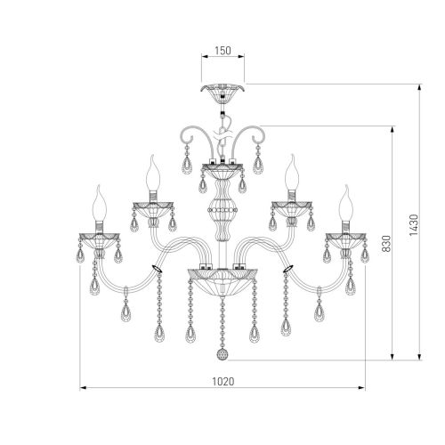 Подвесная люстра Bogates 125/10+5 Strotskis