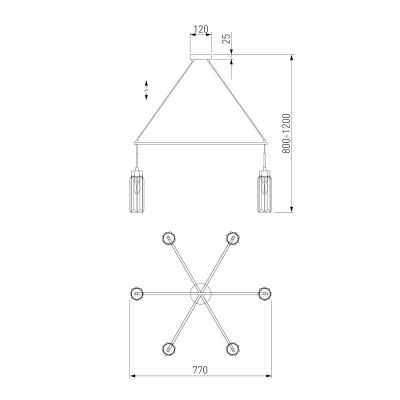 Подвесная люстра Eurosvet Gilian 60163/6 латунь