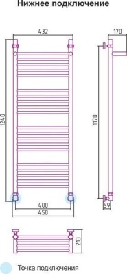 Сунержа Богема с полкой 1200x400