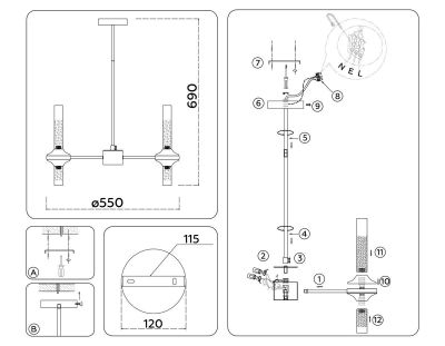 Подвесная люстра Ambrella Light High Light Modern LH55351