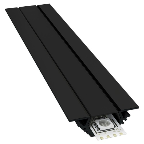 Профиль накладной с рассеивателем черный 1м. Apeyron 08-07-Ч