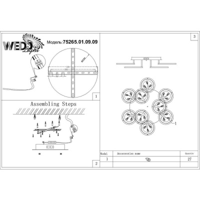 Потолочная светодиодная люстра Wedo Light Гэйа 75265.01.09.09