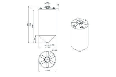 Емкость ФМ 2000 л белая