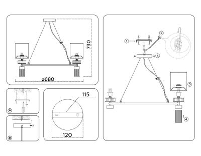 Подвесная люстра Ambrella Light High Light Classic LH71291