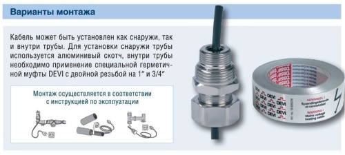 DEVIpipeheat DPH-10 с вилкой 14 м 140 Вт при +10°C