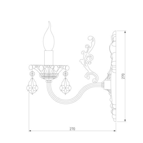 Бра Eurosvet 3281/1 античная бронза/прозрачный хрусталь Strotskis