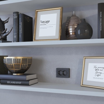 Розетка Werkel Hammer двойная с заземлением черный W1272008 4690389162961