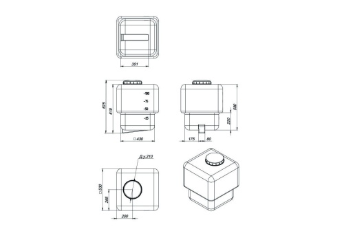 Бак промывной AGRO 120 л желтый