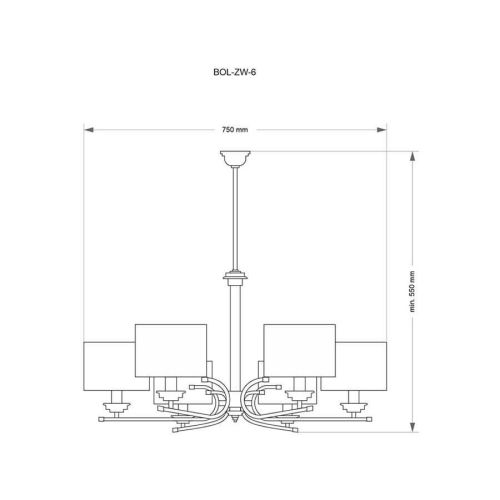 Подвесная люстра Kutek Mood Bolt BOL-ZW-6(N)