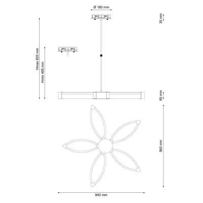 Подвесная люстра Lucia Tucci Modena 172.5 LED