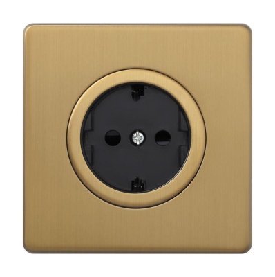 Розетка 2К+З Varilight Brushed Brass/черный Z1EG5FBB