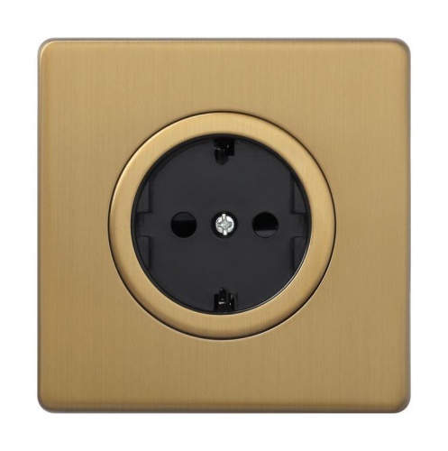 Розетка 2К+З Varilight Brushed Brass/черный Z1EG5FBB