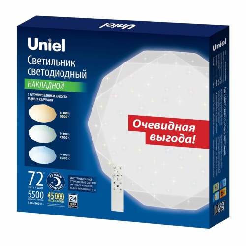 Потолочный светодиодный светильник Uniel ULI-D226 72W/SW/50 Diamond UL-00007715