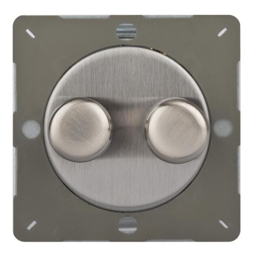 Диммер поворотный Varilight двойной Brushed Steel Z1EGTP2S