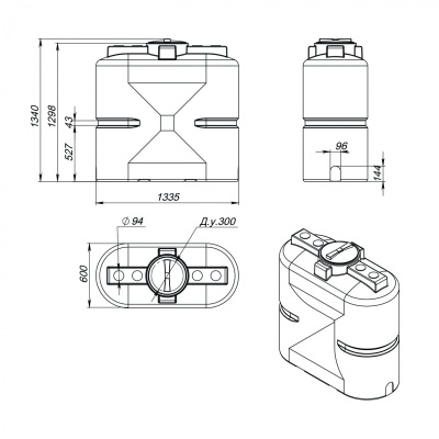 Емкость S 750 л синяя