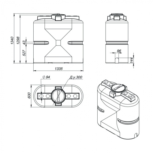 Емкость S 750 л синяя