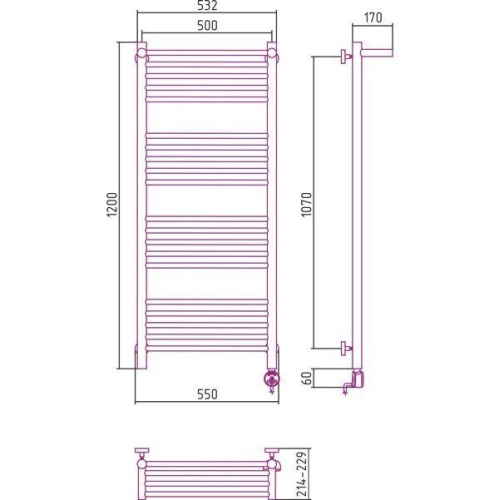 Сунержа Богема с полкой 1200х500
