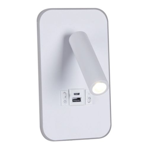 Настенный светодиодный светильник Reluce 86204-9.2-001KT LED12W+USB WT