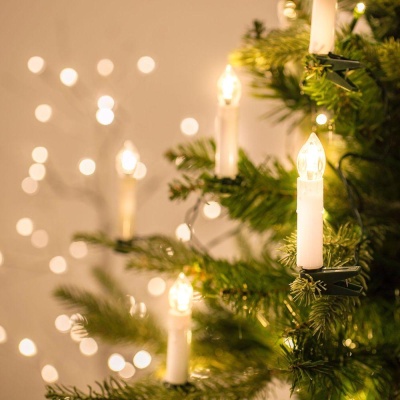 Светодиодная гирлянда Vegas Свечи на прищепках 220V теплый белый без мерцания 55127