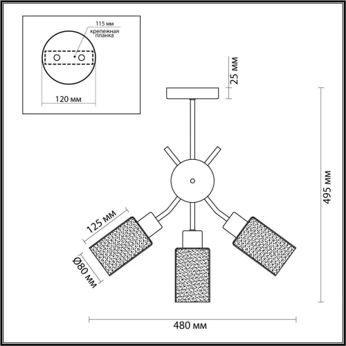 Потолочная люстра Lumion Fern 4492/3C