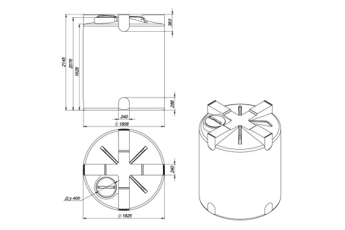 Емкость T 5000 л синяя