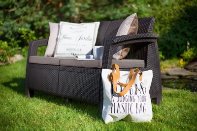 Диван пластиковый Корфу 2 (Corfu II love seat) коричневый