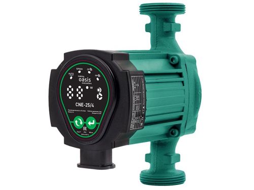 Насос циркуляционный для отопления Oasis CE-25/4 с импульсным управлением, 22 Вт, напор 4 м, 45 л/мин, с накидными гайками