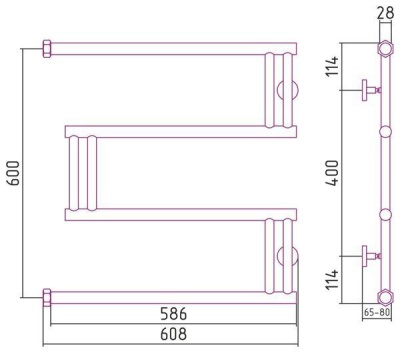 Сунержа High-Tech model "M" 600x600