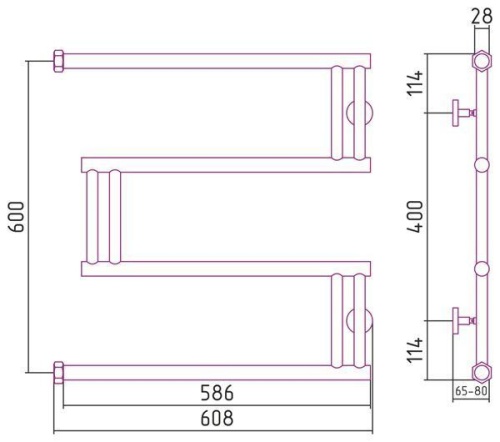 Сунержа High-Tech model "M" 600x600
