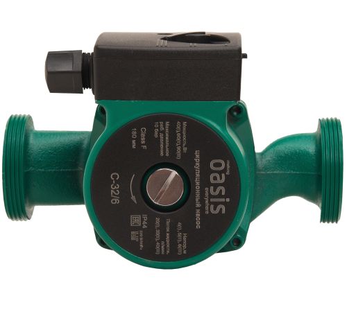 Насос циркуляционный для отопления Oasis C-32/6 с мокрым ротором, 90 Вт, напор 6 м, 40 л/мин, с накидными гайками