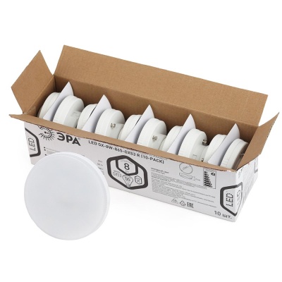 Лампа светодиодная ЭРА GX53 8W 6500K матовая LED GX-8W-865-GX53 R Б0045332 Лампа светодиодная ЭРА GX53 8W 6500K матовая LED GX-8W-865-GX53 R Б0045332
