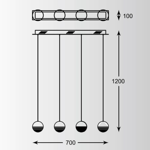 Подвесной светодиодный светильник Zumaline Doris MD1703-4A