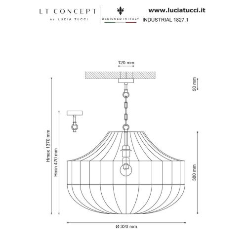 Подвесной светильник Lucia Tucci Industrial 1827.1