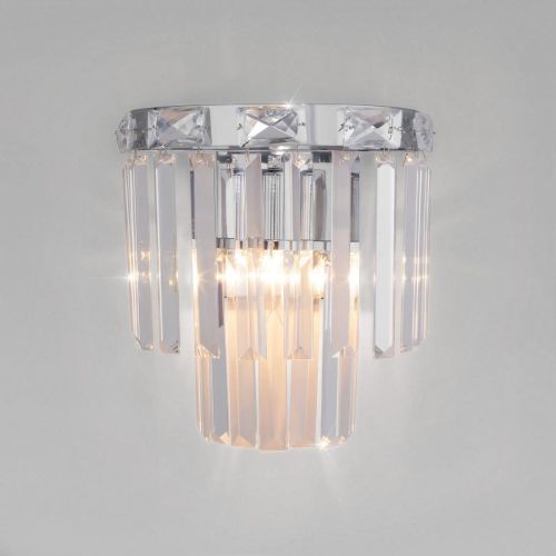 Настенный светильник Eurosvet Elegante 10130/1 хром/прозрачный хрусталь Strotskis