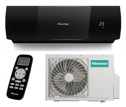 Настенный кондиционер черного цвета Hisense AS-12HR4SVDDEB15