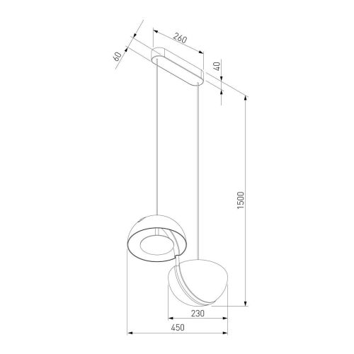 Подвесной светодиодный светильник Eurosvet Emisfero 50083/2 LED золото