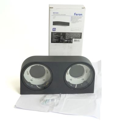 Светильник садово-парковый Feron DH1203,на стену, GX53 230V, черный 51328