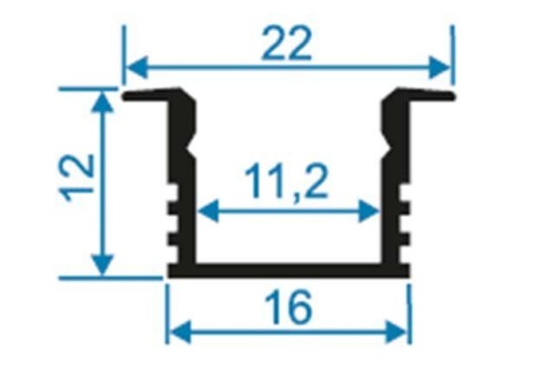 Профиль встраиваемый с рассеивателем серебро 1м. Apeyron 08-11