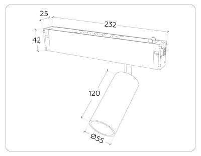 Трековый светодиодный светильник Ambrella Light Track System Magnetic 220V GL1221