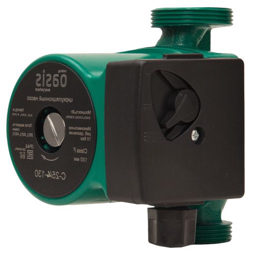 Насос циркуляционный для отопления Oasis C-25/4-130 с мокрым ротором, 72 Вт, напор 4 м, 45 л/мин, с накидными гайками