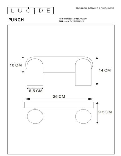 Спот Lucide Punch 13958/02/30