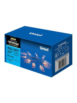 Светодиодная гирлянда Uniel Прищепки теплый белый ULD-S0200-010/STB/2AA Warm White IP20 Clips UL-00005484