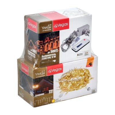 Уличная светодиодная гирлянда Vegas бахрома 220V теплый белый 8 режимов 55123