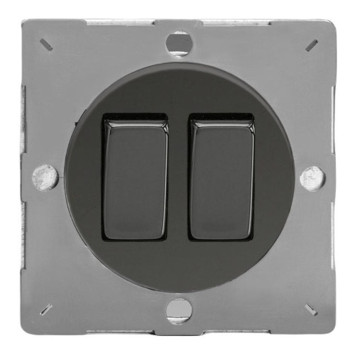 Выключатель Varilight двухклавишный Iridium Black Z1EG2I