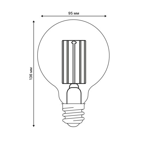 Лампа светодиодная Uniel E27 5W 4000K прозрачная LED-G95-5W/4000K/E27/CL GLY01TR UL-00011943